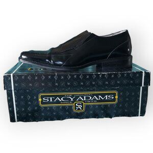 Stacy Adams Connelly Black Classic Slide On Leather Loafer Dress Shoe Men's 12M
